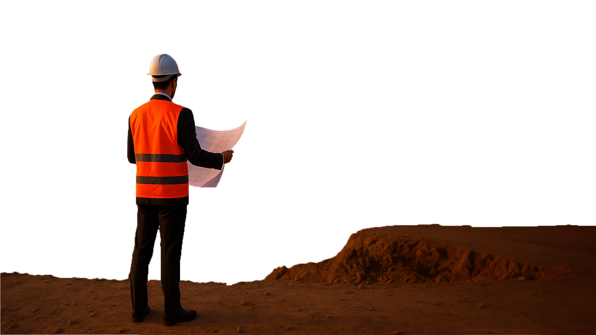 ingeniero mirando planos